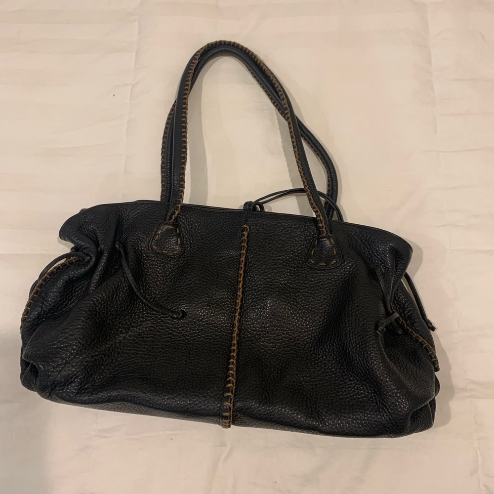 Carlos Falchi Black Leather Bag